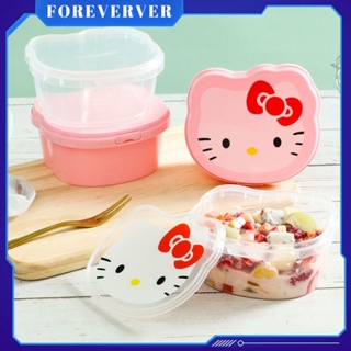 400ml Bento กล่อง Bento กล่องอาหารกลางวัน Kawaii Sanrio Hellokitty การ์ตูนน่ารักกล่องบรรจุของใช้ในครัวเรือนอาหารว่างขนมกล่องถนอมอาหาร fore