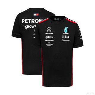 Qy เสื้อยืดแขนสั้น พิมพ์ลายทีมแข่งรถ Mercedes AMG F1 พลัสไซซ์ สําหรับผู้ชาย และผู้หญิง 2023