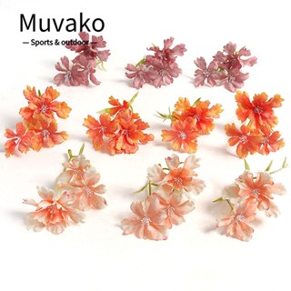 Muvako ดอกกล้วยไม้ปลอม ผ้าไหม ขนาดเล็ก 3 ส้อม 10 ซม. หลากสี สําหรับตกแต่งบ้าน 15 ชิ้น