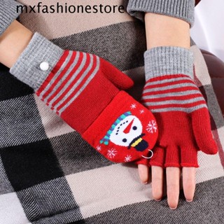 Mxfashione ถุงมือคริสต์มาส น่ารัก หนา กันลม ลายกวาง ต้นคริสต์มาส สโนว์แมน หน้าจอสัมผัส ถุงมือฤดูใบไม้ร่วง ฤดูหนาว