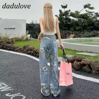 DaDulove💕 New American Ins High Street Retro Printed Jeans Niche High Waist Wide Leg Pants Large Size Trousers