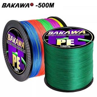 Bakawa X4 สายเบ็ดตกปลา PE แบบถัก 500 ม. 100 ม. 4 เส้น หลากสี 10-85LB