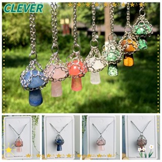 Clever สร้อยคอโซ่โลหะคริสตัล ทองแดง รูปเห็ด สีเงิน สร้างสรรค์ ของขวัญ สําหรับงานปาร์ตี้