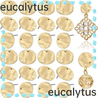 Eucalytus1 แผ่นชุบทอง ทรงกลม สําหรับทําเครื่องประดับ ต่างหู DIY