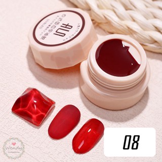 ชุดสีเจลทาเล็บ พร้อมแปรงทาเล็บ 6 สี สีนู้ด สําหรับทําเล็บเจล พุดดิ้ง UV DIY