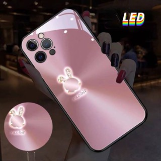 Mg เคสโทรศัพท์มือถือ ลายกระต่าย มีปุ่มสลับไฟ LED สําหรับ iPhone 15 15Ultra 15plus 15pro 14Promax 14plus 13Promax 12ProMax 7 8plus XR XS X XSMAX 11ProMax 11pro