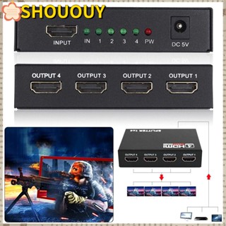 Shououy ตัวแยก HDMI เข้า 1 ออก 4 ทนทาน สําหรับเครื่องขยายเสียง HDTV DVD PS3 Xbox Repeater