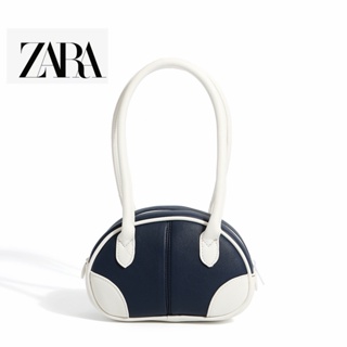 Zara Niche กระเป๋าถือ กระเป๋าสะพายไหล่ บอสตัน ลําลอง เรียบง่าย สีตัดกัน แฟชั่นสําหรับสตรี