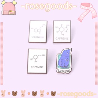 เครื่องประดับ เข็มกลัด รูปตัวอักษร ROSE Chemical Equation สีดํา และสีขาว