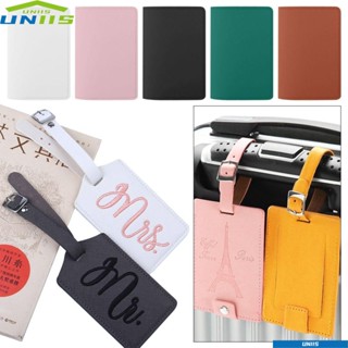 Uniis กระเป๋าใส่หนังสือเดินทาง บัตรประจําตัว หนัง PU สีพื้น 2 ชิ้น