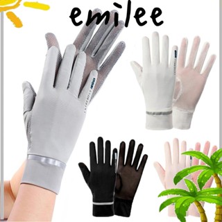 EMILEE ถุงมือ ผ้าเรยอน แบบบาง ป้องกันรังสียูวี เหมาะกับฤดูร้อน สําหรับขี่รถจักรยานยนต์ เล่นกีฬา