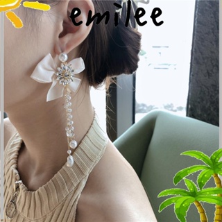 EMILEE ต่างหูกระดุม ทรงหยดน้ํา ประดับพู่ยาว แฟชั่นสําหรับผู้หญิง