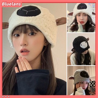 【 Bluelans 】หมวกแกะ ผ้ากํามะหยี่ขนนิ่ม แบบหนา ให้ความอบอุ่น แฟชั่นฤดูใบไม้ร่วง ฤดูหนาว สําหรับเด็กผู้หญิง