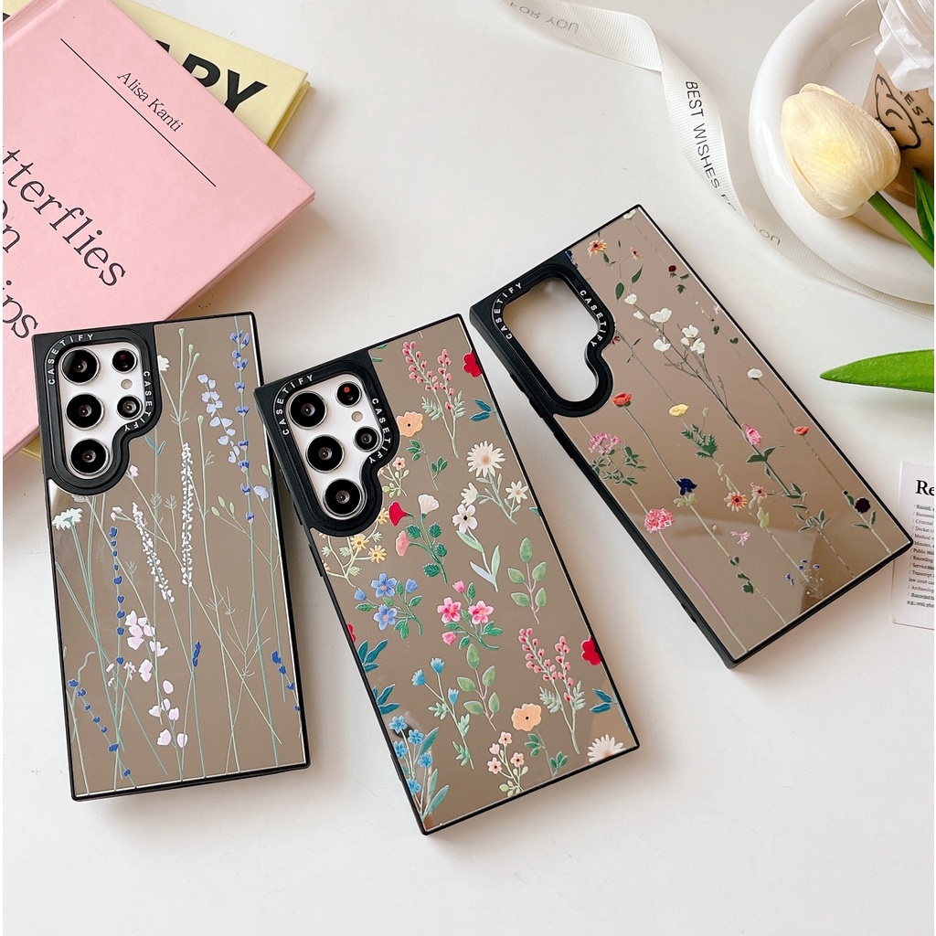 ดอกไม้ Vine Mirror Hard Casetify เคสโทรศัพท์สําหรับ Samsung Galaxy S23 S24 S25 Ultra Plus