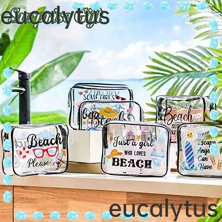 Eucalytus1 กระเป๋าชายหาด PVC แบบใส แบบพกพา 6 ชิ้น