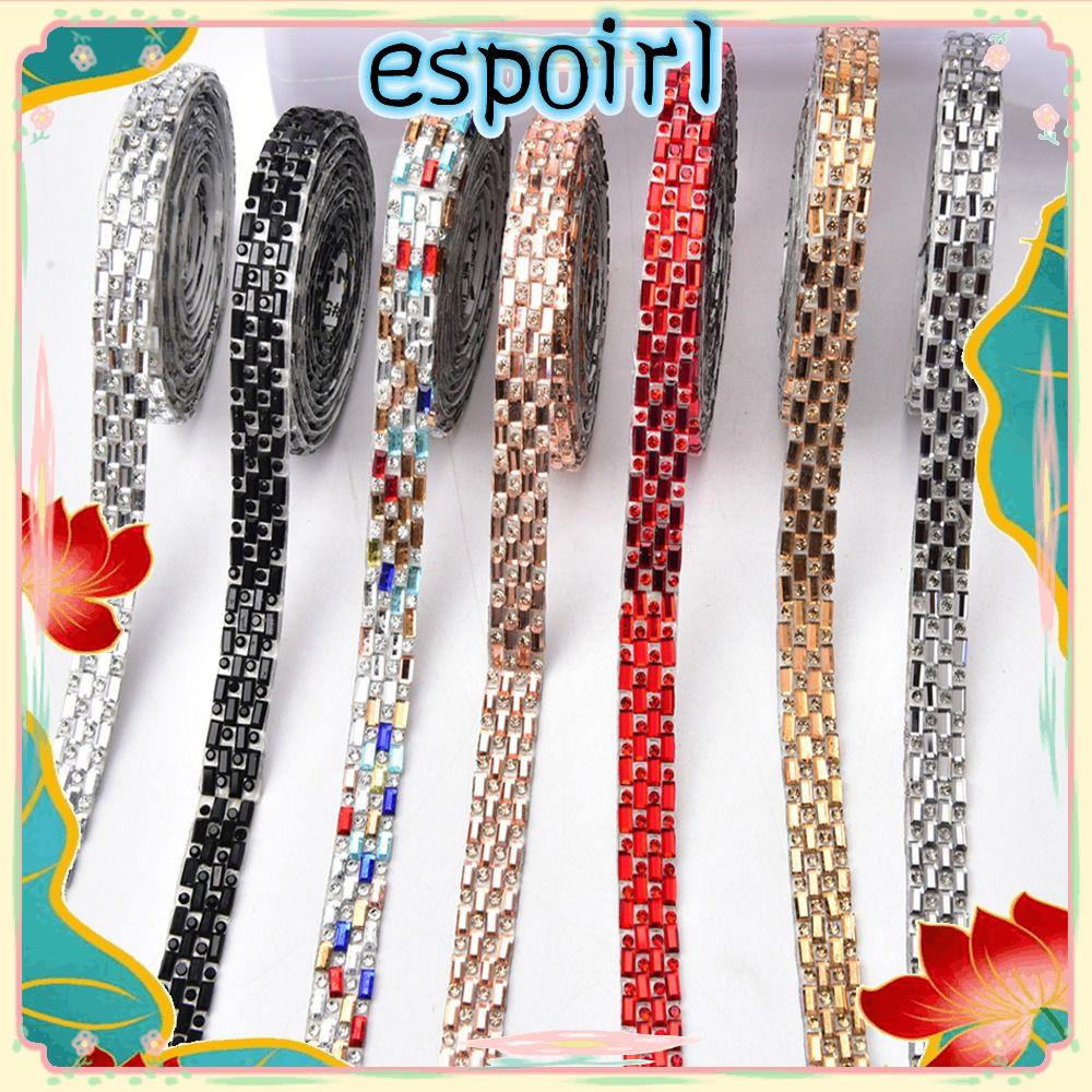 1 YARD Multi-สีร้อนซ่อม Rhinestone เทปคริสตัลเพชร Glitter ริบบิ้น DIY เสื้อผ้าเข็มขัด