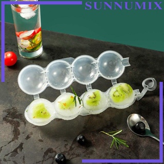 [Sunnimix] กล่องทําน้ําแข็ง สี่หลุม ใช้ซ้ําได้ สําหรับทํากาแฟ น้ําผลไม้ เครื่องดื่ม