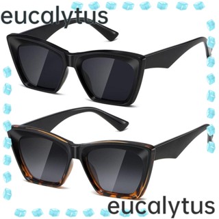 Eucalytus1 แว่นตากันแดด Cateye อินเทรนด์ สีดํา สําหรับผู้ชาย ผู้หญิง ปาร์ตี้