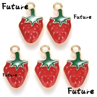 Future จี้สตรอเบอร์รี่ โลหะผสม สีแดง 20*10 มม. สําหรับทําเครื่องประดับ