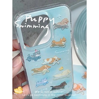 เคสป้องกันโทรศัพท์มือถือ แบบนิ่ม ลายลูกสุนัข กันกระแทก สําหรับ iPhone 14 13 12 11promax 7 8plus x xr xsmax