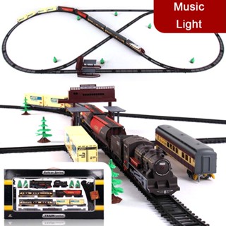 Rail King Electric Steam Smoke Classic Train Carriage Set Toy