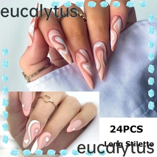 Eucalytus1 เล็บปลอม ถอดออกได้ สําหรับตกแต่งเล็บ 24 ชิ้น