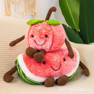 ins watermelon Cherry super soft pillow cushion nap plush toy doll girl heart birthday gift decoration CVUX