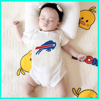 Nfl ชุดจั๊มสูทรอมเปอร์ แขนสั้น ผ้าฝ้าย ระบายอากาศ พิมพ์ลายผีเสื้อ สําหรับเด็กทารกแรกเกิด YJ4S