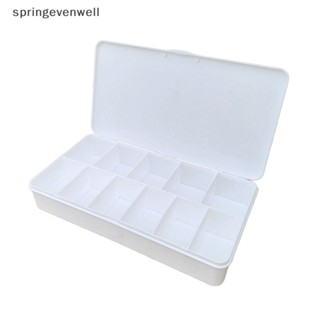 [springevenwell] กล่องเก็บพลอยเทียม 11 ช่อง สีขาว สําหรับตกแต่งเล็บปลอม พร้อมส่ง