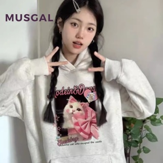 Musgal ใหม่ เสื้อท็อปลําลอง เข้ารูป พิมพ์ลาย เซ็กซี่ สไตล์มินิมอล แฟชั่นสําหรับสตรี 2023