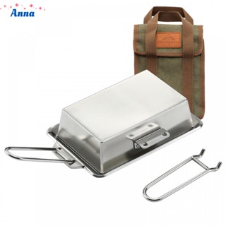 【Anna】Grill Plate Frying Pan Cooking Pot for Camping Grilling with Removable Handle