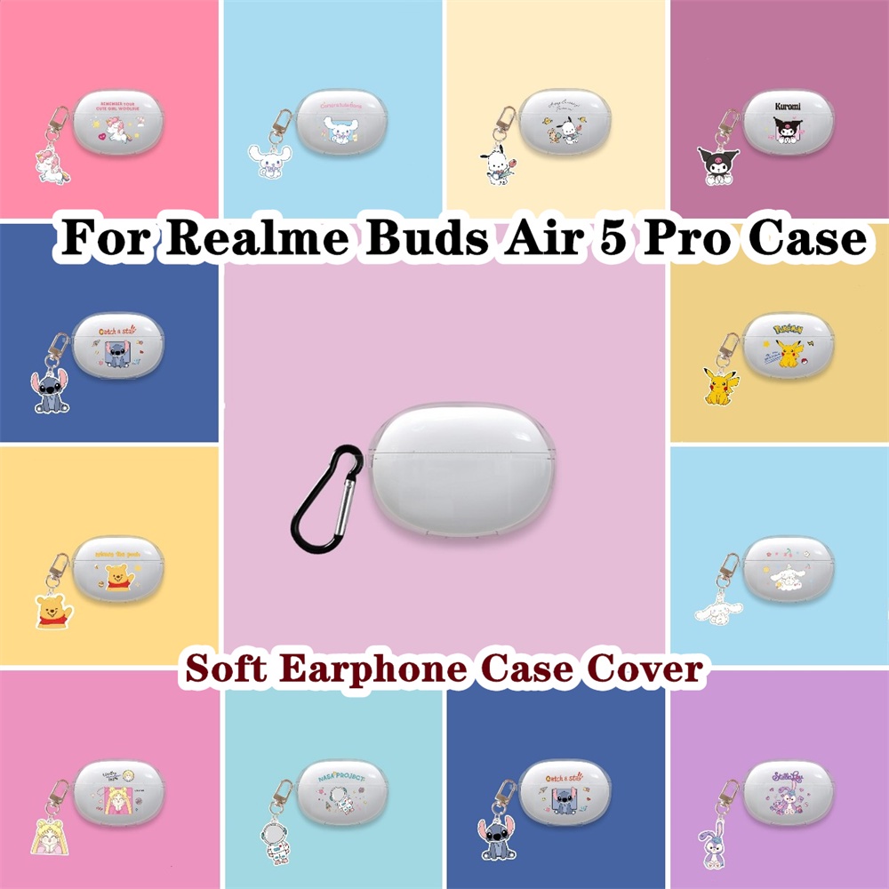 【 Yoshida 】 สําหรับ Realme Buds Air 5 Pro Case การ ์ ตูนน ่ ารักโปร ่ งใสสําหรับ Realme Buds Air 5 Pro Casing หูฟังแบบนุ ่ มฝาครอบ