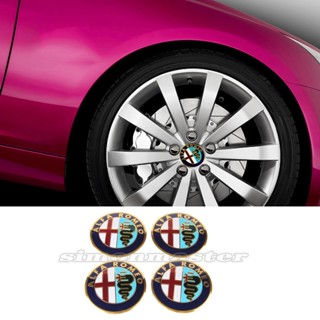 สติกเกอร์ฝาครอบดุมล้อรถยนต์ 60 มม. สําหรับ Alfa Romeo 156 145 147 164 155 4 ชิ้นต่อชุด