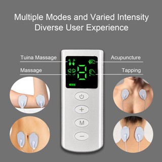  I Furniture store เครื่องกระตุ้นกล้ามเนื้อขนาดกะทัดรัด 4 โหมดสำหรับบรรเทาอาการปวด 9 Intensity Electronic Pulse Massager Muscle with 8 Pads