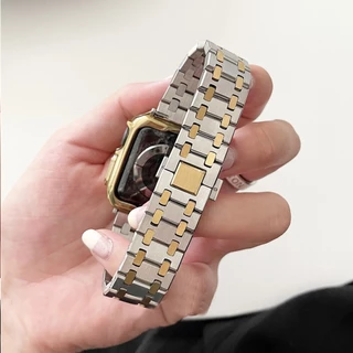 หรูหรา Strap + สําหรับ Smart Watch S11 10 46 มม.49 มม.7 6 5 SE 4 3 สแตนเลส Soild Band สําหรับ iWatch 41 มม.45 38/42 40/44 Link