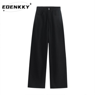 EOENKKY กางเกงขายาว กางเกงยีสน์ผู้หญิง ทรงหลวม ๆ ตรง Retro Hip Hop Pants 2023 NEW Style  ทันสมัย สวย ins Stylish A97L3Q7 36Z230909