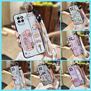 Durable Dirt-resistant Phone Case For Itel S23/S665L Cute Shockproof Wrist Strap ring Lanyard Anti-knock Silicone Wristband