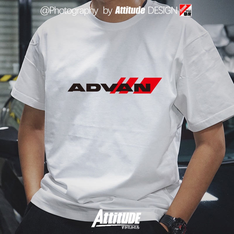 เสื้อยืดแขนสั้น พิมพ์ลายล้อยาง Attitude Japan JDM Yokohama Advan AD08R AD09 ผ้าฝ้ายแท้