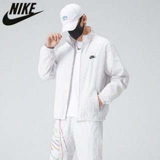 Nike ของแท้ 100% เสื้อแจ็กเก็ตกีฬา ปักลาย ทรงหลวม น้ําหนักเบา สไตล์สตรีท สําหรับผู้ชาย