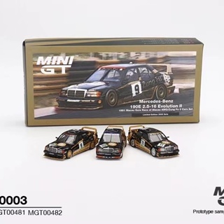 โมเดลรถยนต์ 1: 64 MINIGT MINIGT Benz Benz 190E Hong Kong Portuguese Three ของเล่นสําหรับเด็ก