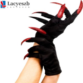 Lacyeszb ถุงมือคอสเพลย์ผี เล็บยาว น่ากลัว อุปกรณ์ประกอบฉากฮาโลวีน ถุงมือข้อมือ คอสเพลย์ ชาย