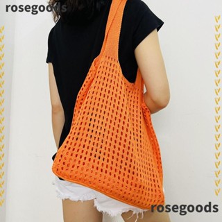 Rosegoods1 กระเป๋าถือ ผ้าถักโครเชต์ สําหรับผู้หญิง