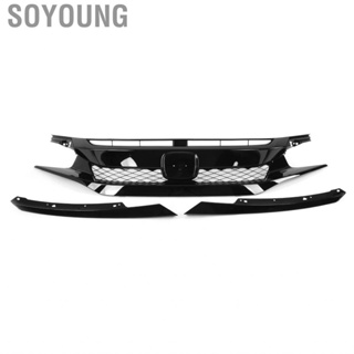 Soyoung Front Grille  for Type‑R Style Headlight Eyelid ABS Material Modification Replacement Honda Civic 2019‑2021