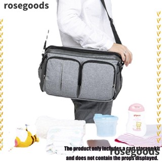 Rosegoods1 กระเป๋าใส่ผ้าอ้อม ความจุขนาดใหญ่ สําหรับติดรถเข็นเด็ก