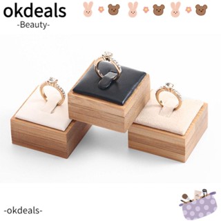 Okdeals ชั้นวางเครื่องประดับ หนังไม้ และกํามะหยี่ คุณภาพสูง