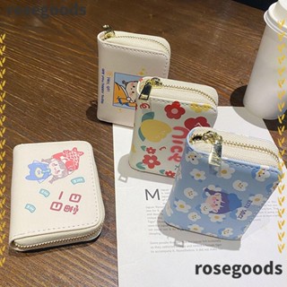 Rosegoods1 กระเป๋าสตางค์ กระเป๋าใส่บัตร หลายตําแหน่ง ลายการ์ตูน