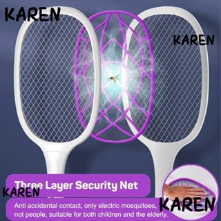 Karen ไม้ตียุงไฟฟ้า LED 6/10 ดวง 3000V ชาร์จ USB 2 in 1