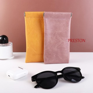 Preston เคสแว่นตา หนัง PU กันน้ํา ลายตัวอักษร สไตล์เกาหลี