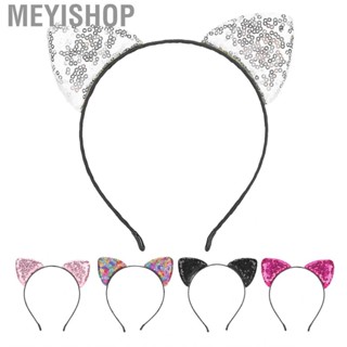 Meyishop Reversible Sequin  Ears Headband Shiny Ear Hair Hoops Women&amp;apos;s Kitty