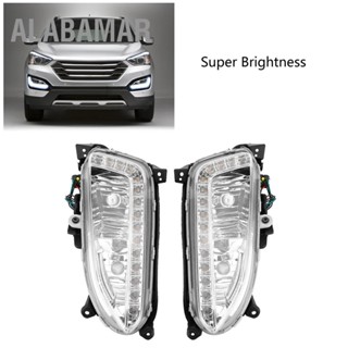 ALABAMAR 1 คู่รถกลางวันไฟวิ่ง DRL ไฟตัดหมอกฝาครอบสำหรับฮุนไดซานตาเฟ/IX45 2013-2015